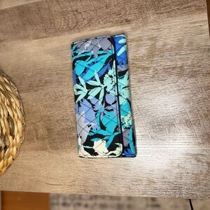 Vera Bradley Quilted Wallet in Blue and Black